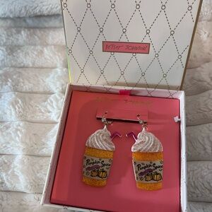 Betsy Johnson Pumpkin spice Latte earrings New in Box